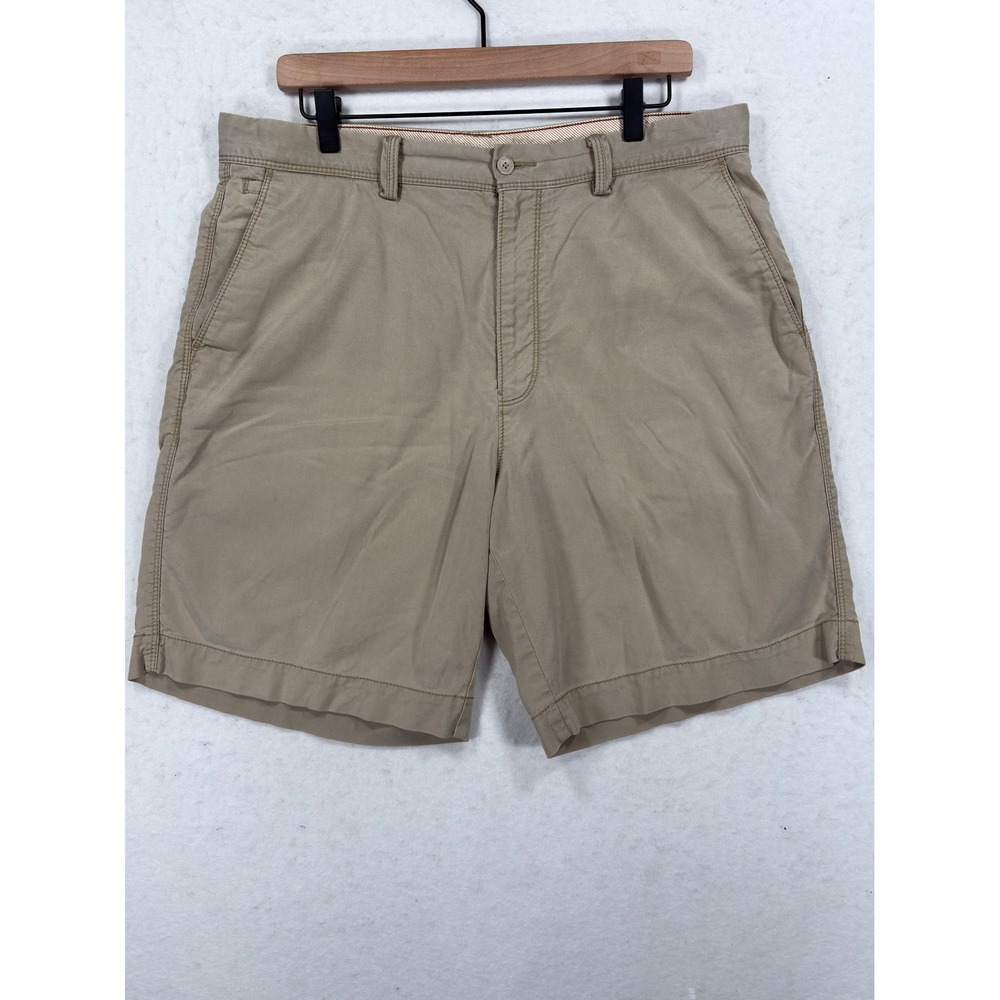 Tommy Bahama Boracay Khaki Tan Chino Shorts Mens 35 Cotton Tencel Stretch